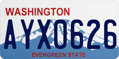 WA license plate AYX0626