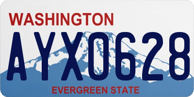 WA license plate AYX0628