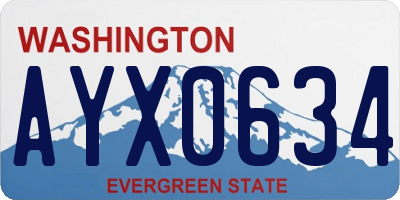 WA license plate AYX0634
