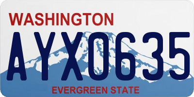 WA license plate AYX0635