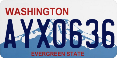 WA license plate AYX0636