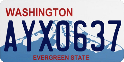 WA license plate AYX0637