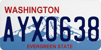 WA license plate AYX0638