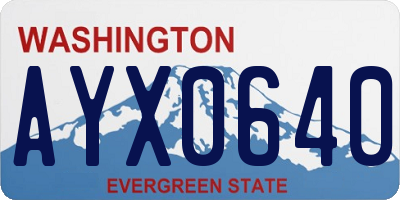WA license plate AYX0640