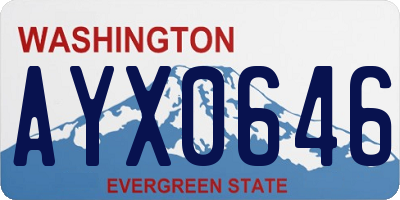 WA license plate AYX0646