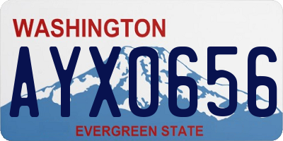 WA license plate AYX0656