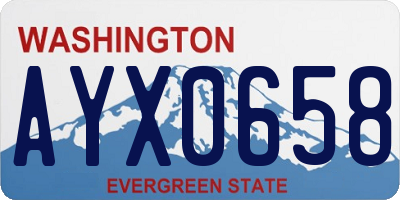 WA license plate AYX0658