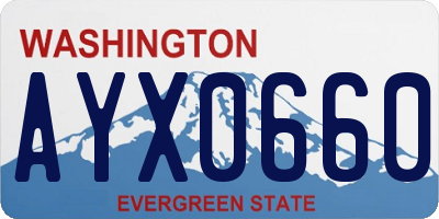 WA license plate AYX0660