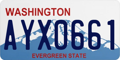 WA license plate AYX0661