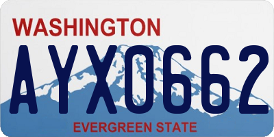WA license plate AYX0662