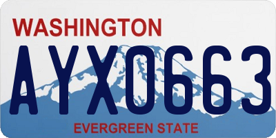 WA license plate AYX0663