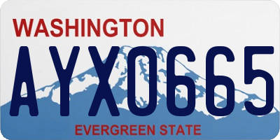 WA license plate AYX0665