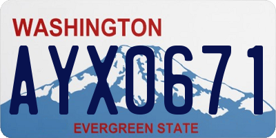 WA license plate AYX0671