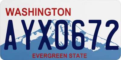 WA license plate AYX0672