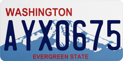 WA license plate AYX0675