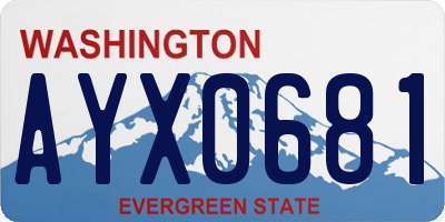WA license plate AYX0681