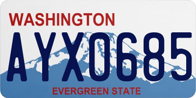 WA license plate AYX0685