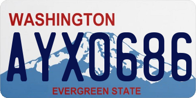 WA license plate AYX0686