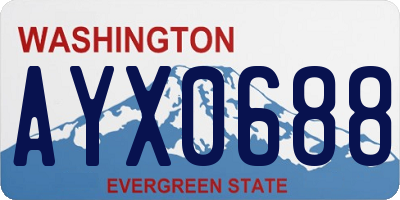 WA license plate AYX0688