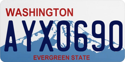 WA license plate AYX0690