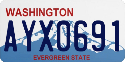 WA license plate AYX0691
