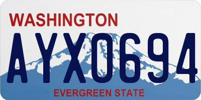WA license plate AYX0694
