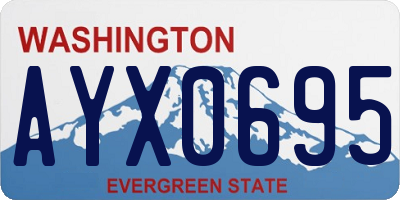 WA license plate AYX0695