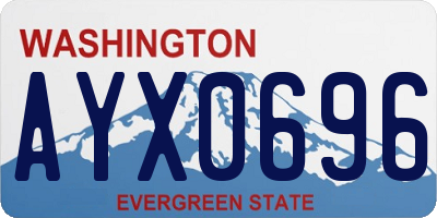 WA license plate AYX0696
