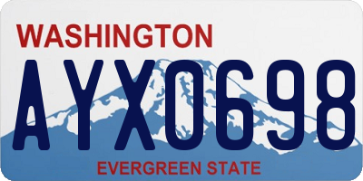 WA license plate AYX0698
