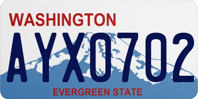 WA license plate AYX0702