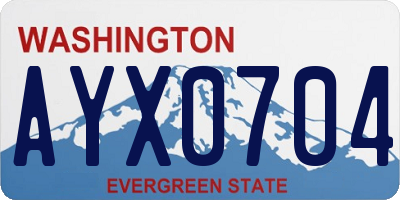 WA license plate AYX0704