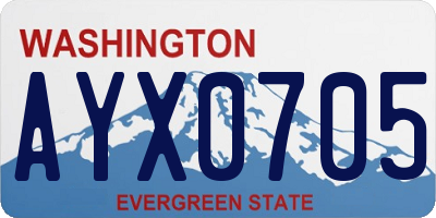 WA license plate AYX0705