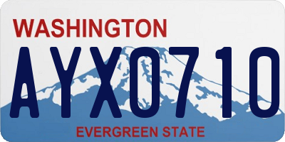 WA license plate AYX0710