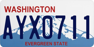 WA license plate AYX0711
