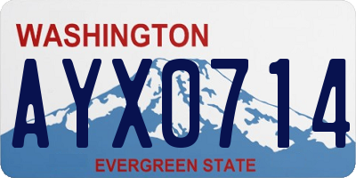 WA license plate AYX0714