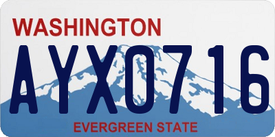 WA license plate AYX0716