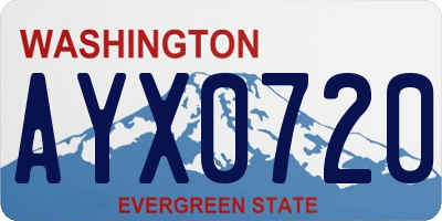 WA license plate AYX0720