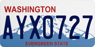 WA license plate AYX0727
