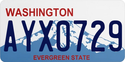 WA license plate AYX0729