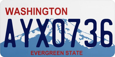 WA license plate AYX0736