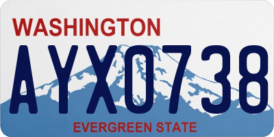 WA license plate AYX0738