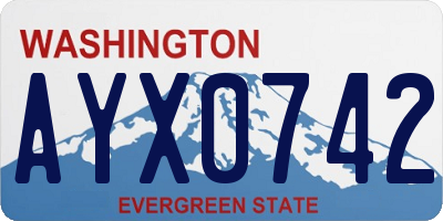 WA license plate AYX0742