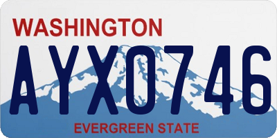 WA license plate AYX0746