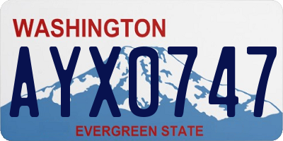 WA license plate AYX0747