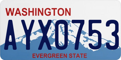 WA license plate AYX0753