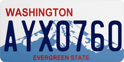 WA license plate AYX0760