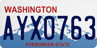 WA license plate AYX0763