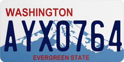 WA license plate AYX0764