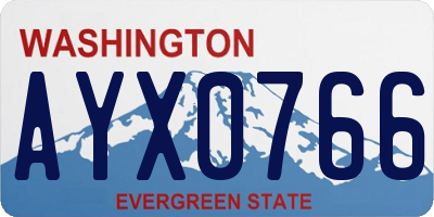 WA license plate AYX0766