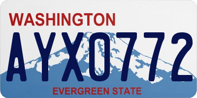 WA license plate AYX0772
